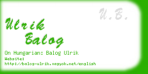 ulrik balog business card